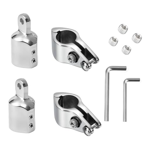 Baieasy Bimini Top Hardware Kit, 316 SS Eye End Caps & Jaw Slides 1"