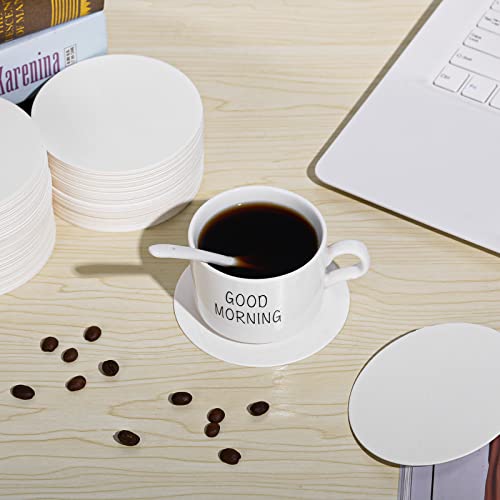 AXELIP 300 Pcs Thickened Paper Coasters （1.5MM）, 4 Inch Disposable Round White Cardboard Coasters for Weddings Parties Catering Bars DIY Crafts by AXELIP - Image 4