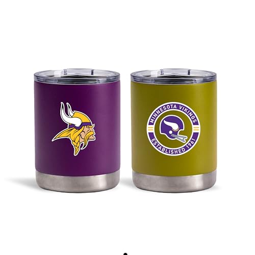 The Memory Company Officially Licensed 2-Pack Home/Away Lowball (no handle), Minnesota Vikings