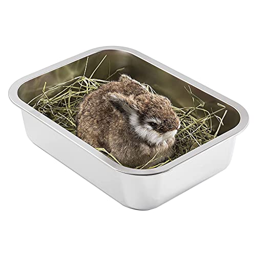 Arenero de acero inoxidable para gatos y pequeños animales miniatura 2