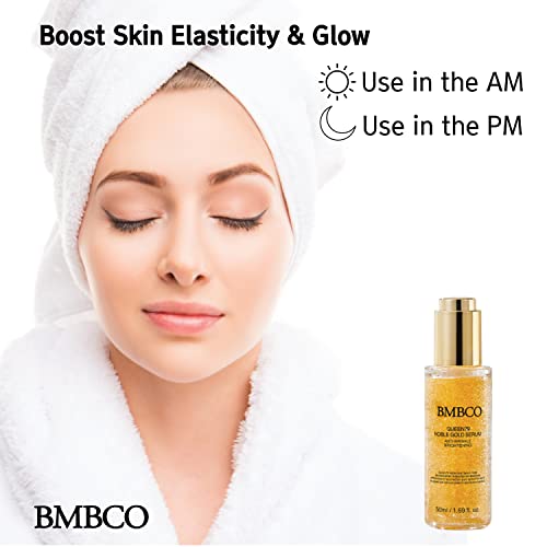 Bmbco 24K Liquid Gold Serum, Collagen Booster Egf Peptides, Hyaluronic Acid Moisturizer, Glowing Brightening Face With Niacinamide, Anti Aging Facial Skincare Products For Men & Women, Korean Skin Care #TOP2