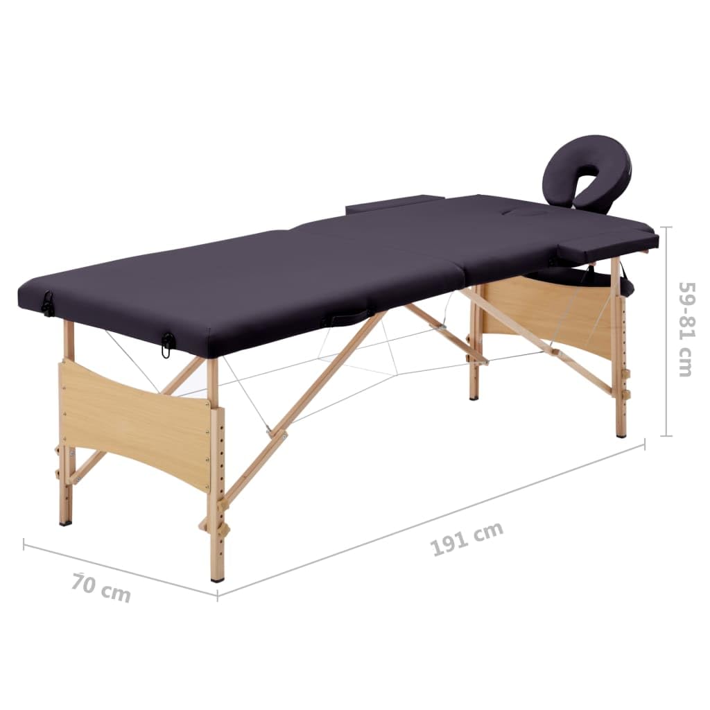 Massageliege Klappbar 2-Zonen mit Holzgestell Lila,Gesundheit & Schönheit,Körperpflege,Massage & Entspannung,Massagetische,Lila,16.05 kg-110186