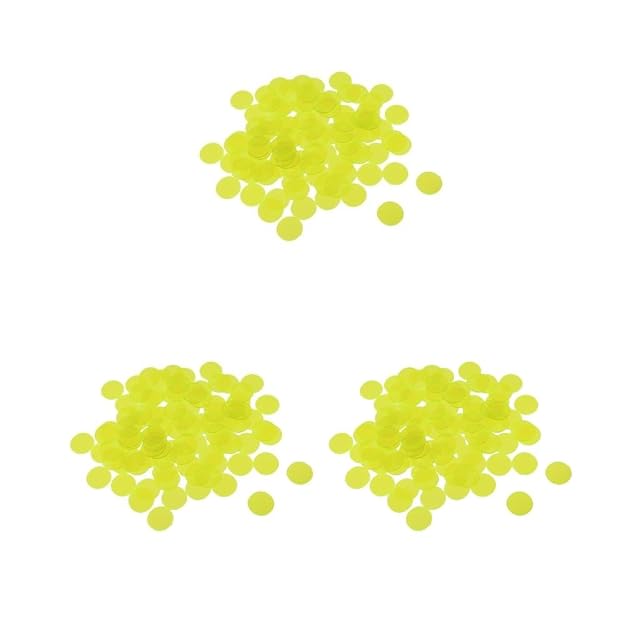 Juego de 3 marcadores de plástico transparentes para juegos de bingo profesionales, 1,5 x 1,5 cm