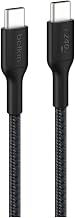 Belkin Eco Braided USB-C to USB-C Cable (2M, 240W) - Soft, Flexible Fast-Charging Cable, Type C Charger Cord for iPhone 16, Galaxy S25, Pixel 9, MacBook, iPad Pro, & More - Black (USB 2.0)