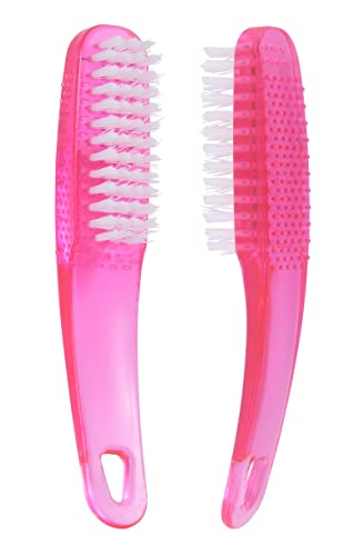 Nail Brush For Cleaning Fingernails 2 Pack, Zufughjk Fingernail Scrub Brush, Multifunctional Plastic Handle Pedicure Brushes, Nail Scrub Brush Set, Manicure Brush For Toes And Nails Women Men,Pink #TOP26