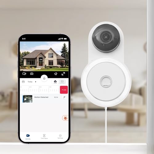 YI 2K Indoor Security Camera with Adhesive Mount, 2-Way Audio, AI Human/Vehicle/Pet Detection, Alerts, Night Vision, Wall/Window Mount, Baby/Pet Monitor, Compatible with Alexa & Google Assistant