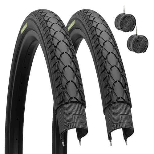 2 neumáticos negros 28 x 1,50 (40-622) + cámaras de aire para bicicleta City Bike Trekking 28 pulgadas 700 x 38C