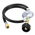 JEASOM 3Feet Propane Regulator and Hose with Gauge, Propane Regulator with Hose Universal QCC1 Replacement for Most LP Gas Grill Burner Stove Fire Pit Heater and More