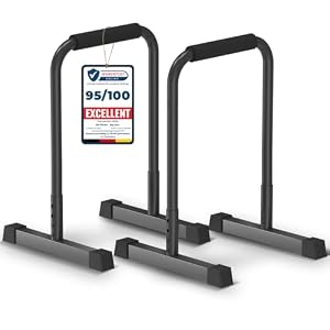 DH FitLife Dip Bars | Dip Stang & Verstelbaar Dip-Station 80-90 cm | Parallettes voor Calisthenics en Krachttraining | Stabiel en Veilig | Indoor en Outdoor Fitnessapparatuur