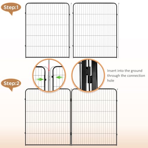 Image of BestPet | Dog Playpen Extender | 40 Inch, 4 Panels | Heavy Duty Metal Pet Exercise Pen | Indoor Outdoor Fence Panels | Rust-Resistant, Removable, Tool-Free Setup | Anti-Skid, Expandable Design