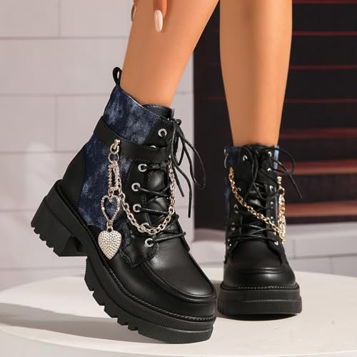 Bottes de rue épaisses pour femme en version décontractée multicolore