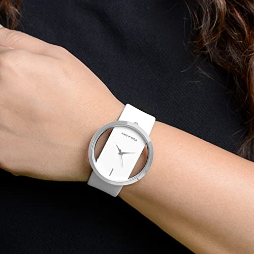 Image of Joker & Witch Faux Leather Minimal Transparent Dial Pu Analogue Watch For Women
