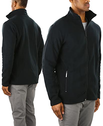 Image of ToBeInStyle Men's Zip Up Long Sleeve High Collar Polar Fleece Jacket