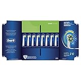 Oral-B CrossAction Aufsteckbürsten für elektrische Zahnbürste, 8 Stück, ganzheitliche Mundreinigung mit CleanMaximiser-Borsten, Zahnbürstenaufsatz für Oral-B Zahnbürsten, briefkastenfähige Verpackung