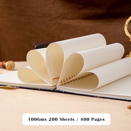 Cahier à spirale - Cahier ligné format collège 237 x 178 mm - Cahier à spirale règle collège - Journal de bureau - Cahier au format B5 pour travail et études - Papier épais de 100 g/m² - 200 pages – vue 5