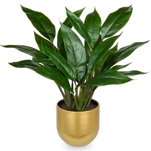 GnFlus Fake Plants 17'' Faux Plants Artificial Potted Plants Indoor
