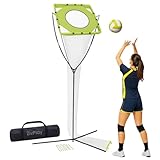 Volleyball Setter Training Net Volleyball Setting Trainer with Target Cloth Adjustable Height 7.5 to 11.5 ft Adjustable Angle for Indoor Outdoor Serving Spiking and Setting Practice Includes Carry Bag
