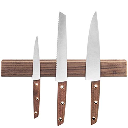 FHKBK Knife Block Knife Block Powerful Wooden Strip Magnetic Knife Holder Wall Mount for Metal Knifes Wood Magnet Knives Rack Kitchen Tools Knife (Size : 35cm)