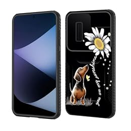 wiaekosef for Galaxy S24 Plus Case Built in Slide Camera Lens Cover,Heavy Duty Shockproof Protection Dual Layer Case for Samsung Galaxy S24 Plus (6.7") 2024,You are My Sunshine Dachshund
