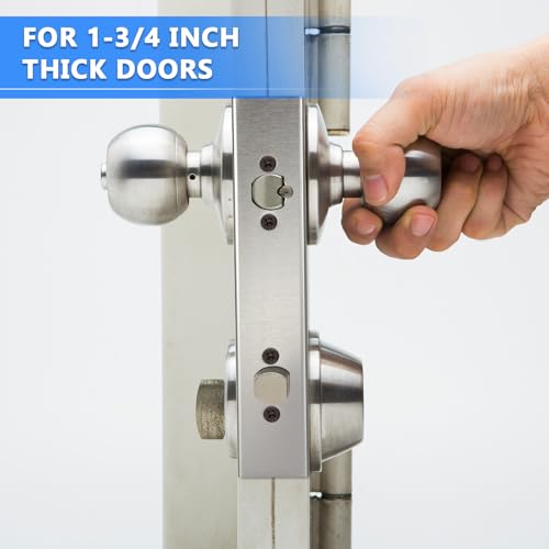 Leinuosen Door Reinforcement Plate for 1-3/4" Thick Doors, Stainless Steel Reinforce and Repair Doors Silver Latch Deadbolt Cover Jamb Plate, 2 Hole, Add Extra Security to Your Home(1 Pack) by Leinuosen - Used condition - Image 4
