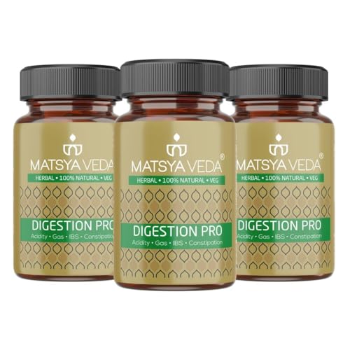 Image of Matsya Veda Digestion Pro Ayurvedic Digestive Wellness Supplement | Healthy Digestion & Gut Balance | 180 Capsules | Pack of 3