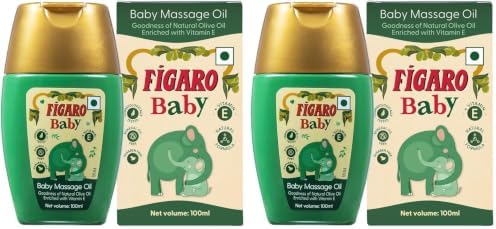 Figaro Baby Massage Oil With Goodness Of Natural Olive Oil Enriched With Vitamin E, Dermatologically Tested, 100 Ml (Pack of 2)