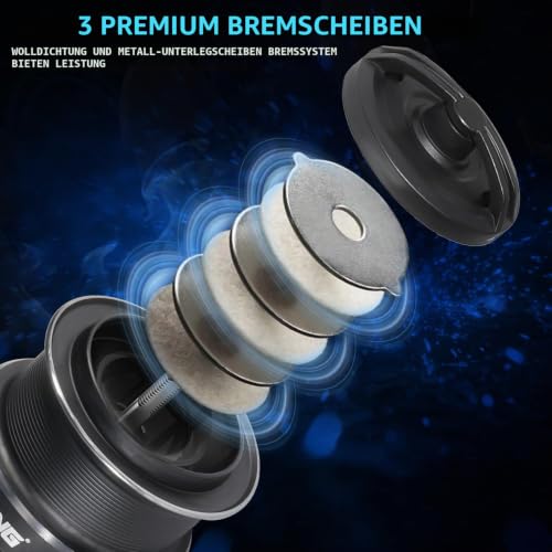 Yun Nong Feeder Reel 5500, glatte Freilaufrolle Karpfen Feeder Reel, robuster leichter Körper für Süßwasser Grobangeln