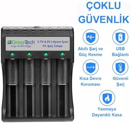 Greentech 3.7 – 4.2 Lityum İyon Pil Şarj Cihazı (Dört Yuvalı) / GT-BC05 - Görsel 4
