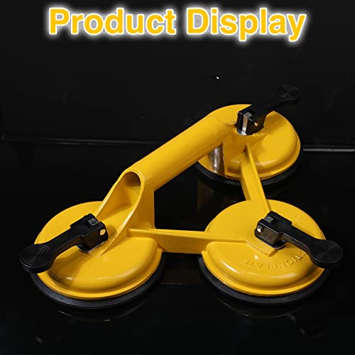 Kweetle Upgraded Glass Suction Cup Aluminum Puller Tile Suction Cup Lifter Floor Suction Cup Floor Gap Fixer For Lifting And Moving Glass, Floor, Window, Tile, Granite, Doors (Three-Jaw) #TOP4
