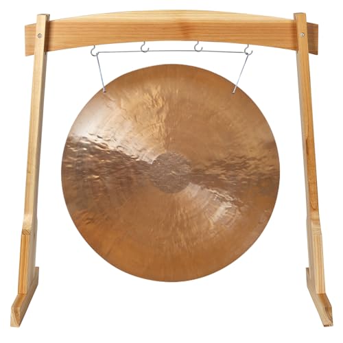 Amcortn 14" Gong Stands, Wind Chimes Wood Stand with Base for 1 Gong or 4 Chimes, Light & Portable Multipurpose Stand, Easy Assembly for Sound Healing, Meditation, Yoga by Amcortn - Used condition - Image 2