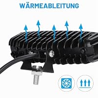LED Arbeitsscheinwerfer, Kraumi 18W LED Offroad Zusatzscheinwerfer 12V 24V Scheinwerfer 6000K IP67 Wasserdicht Rückfahrscheinwerfer für Trecker Bagger SUV, UTV, ATV (2 Stück) – Ansicht 5