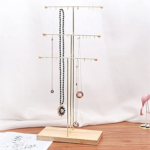 Metal 3-Tier Desktop Bracelet Necklace Jewelry Necklace Storage Rack Display Tree Jewelry Rack Jewelry Storage Rack (Color : Walnut) #TOP1
