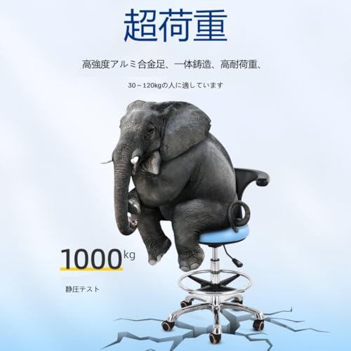 Dazzix医療歯科医の椅子、360度回転アームレストPUレザー付き歯科用スツール 静音 PU キャスター付き 人間工学に基づいたリフト キャスター付き 高さ調節可能 オフィスチ ェア 歯 科用スツール マッサージ/クリニック/ビューティー/サロン用 (グレー＋電気メッキ脚,160mmバー／アンクルストラップ／シート高 500～650mm) [3]