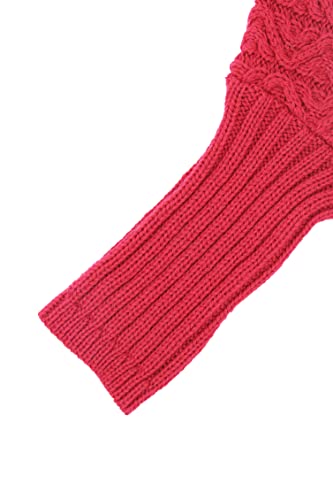 Aran Crafts Women's Soft Cowl Neck Poncho, 100% Super Soft Merino Wool, Authentic & Traditional, Classic Fisherman Sweater-Style Knit, Made In Ireland, Cw5224-S/M-Red #TOP4
