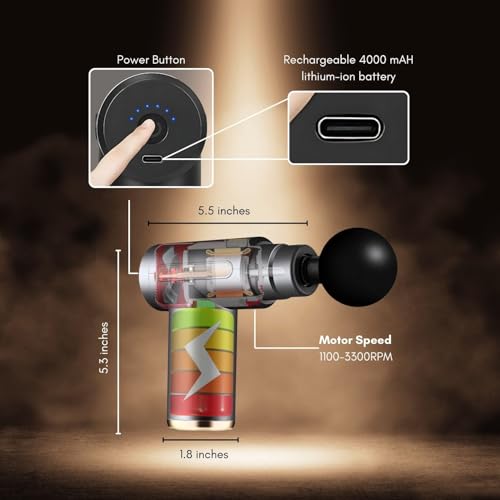 Image of DR PT Gun Massager for Athletes Handheld Neck & Back Massager |4 Specialized Heads |30 Speed Level Massager for Full Body with Premium Carry Bag