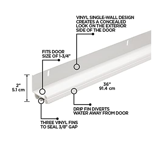 M-D Building Products 78907 36 in. White Vinyl L-Shape Screw-on Commercial Under Door Seal - Thumbnail 2