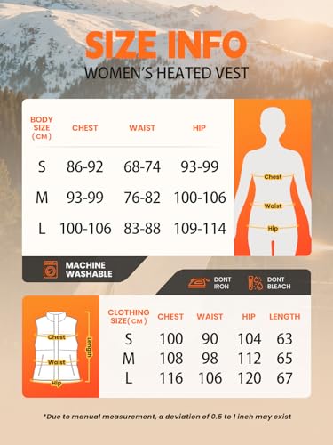 VIWKO Gilet Chauffant Femme avec Batterie 12V 12000mAh, 4 Niveaux de Chaleur et Contrôle par App, Gilet Thermique Léger pour Maison, Télétravail, Ville, Randonnée et Vélo(Taille L) – vue 7