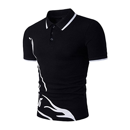 Camiseta para Hombre, ??Xinantime Tops Delgados de los nuevos Hombres Calientes Camiseta Deportiva de Manga Corta Camisetas Ocasionales del Polo (XL, ??Negro)
