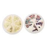 Housoutil 2 Boxen Schmetterlinge Legierung Epoxidfüllung Charms für Diy Nageldekoration Bunte Metall Accessoires für Bastelarbeiten und Schmuckgestaltung