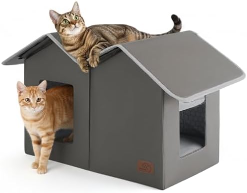 Bedsure Weatherproof Outdoor Cat House-Extra Wide Insulated Feral...