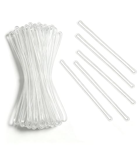 HOSL 100-Pack 6'' Clear Plastic Luggage Tag Loops
