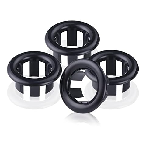 SKYPIA 4 Pcs Sink Overflow Ring Set Bathroom Accessary Kitchen Bathroom Sink Basin Overflow Cover Vanity Sink Overflow Cover (Black) Cover