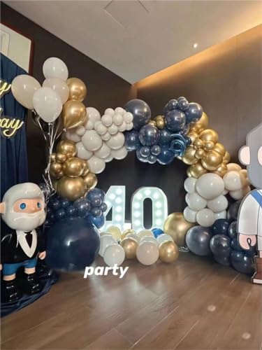 Image of DECGOL Navy Blue Balloons 100pcs Dark Blue Latex Party Balloons Different Sizes 18 12 10 5 Inch Night Blue Balloon Garland for Birthday Party Graduation Baby Shower Wedding Holiday Balloon Decoration