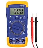 MULTÍMETRO MULTIFUNCIÓN: Este multímetro se puede usar para diferentes tipos de pruebas, como voltaje de CA/CC, resistencia de corriente eléctrica, amplificación de CC, frecuencia, válvula de dos electrodos, transistor NPN PNP, etc. se puede usar para todos los tipos de todo tipo de tableros de circuitos pantalla de polaridad automática/prueba de diodo, prueba de unión p-n de transistor, prueba HFE de transistor.