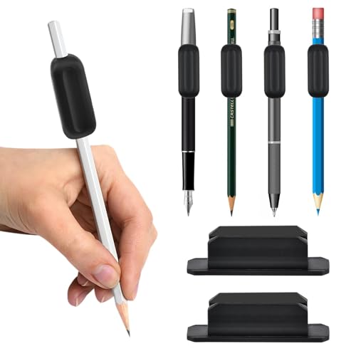 Weighted Pencil Grips, 5Pcs Silicone Pencil Grips with 2Pcs Pencils Holders for Kids, Elderly & Special Needs, Improves Penmanship for Autism,ADHD,Tremors & Fine Motor Skills