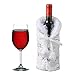 sadfd Weihnachten Weinflaschenhülle, Plüsch Weinflaschentasche, Weißer Stoff Pelz Flaschenhülle, Schneeflocke Muster Wein Geschenktüte, Ausgezeichnete Handwerkskunst, Perfekte Dekoration