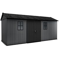 Keter Newton Plus Shed 17x7.5ft &ndash; Grey | Modular Outdoor Storage | Evotech Wood-Effect Resin | Customisable Layout | 20mm Thick Walls | Rust, Rot & Peel Resistant | Weatherproof & Maintenance-Free