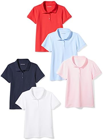Amazon Essentials Girls’ Uniform Short-Sleeve Interlock Polo Shirts Amazon Essentials Girls’ Uniform Short-Sleeve Interlock Polo Shirts