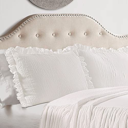 image for Lush Decor Ruffle Skirt Bedspread Set - 3-Piece Luxurious Farmhouse Be