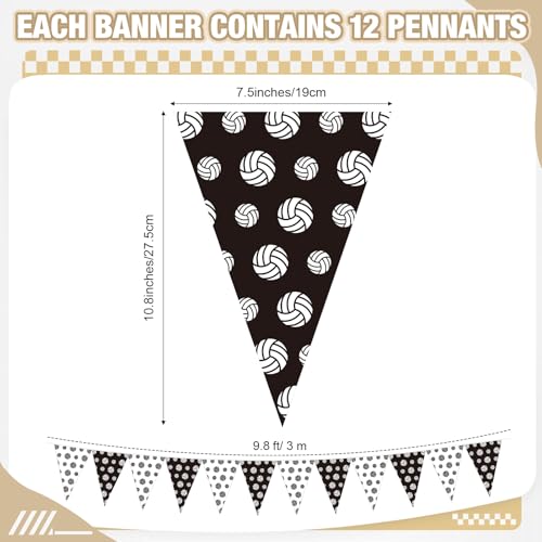 Image of Jetec 5 Pcs 49 ft Volleyball Party Decorations Pennant Banner Theme Triangle Flags Garland Bunting Banner for Volleyball Fans Outdoor Indoor Home Sport Birthday Party Decorations Supplies